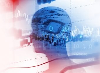 double exposure image of virtual human 3dillustration