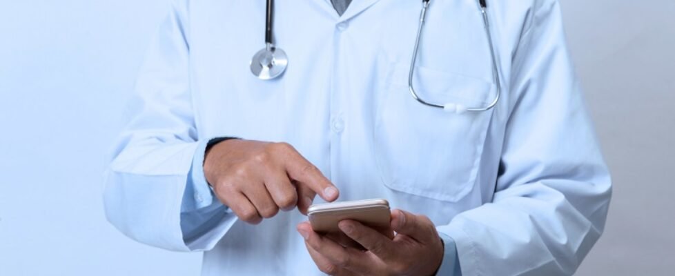 Doctor with smartphone