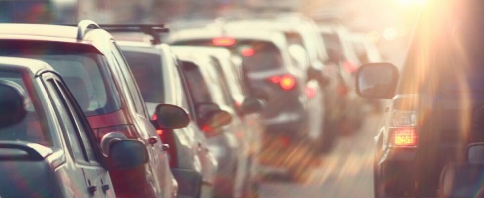 traffic jams in the city, road, rush hour