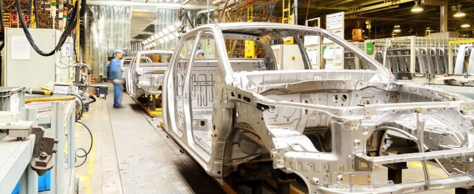 Workers are producing cars