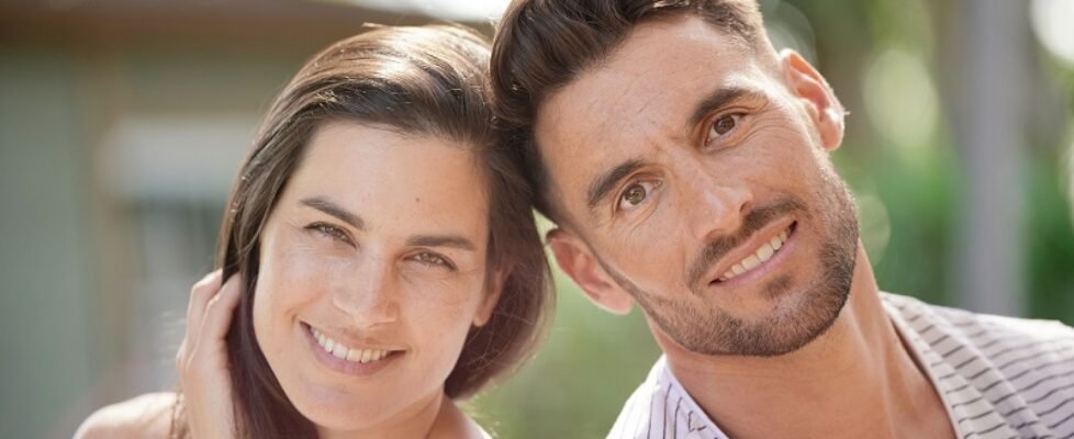 Portrait of 40-year-old couple on summer day