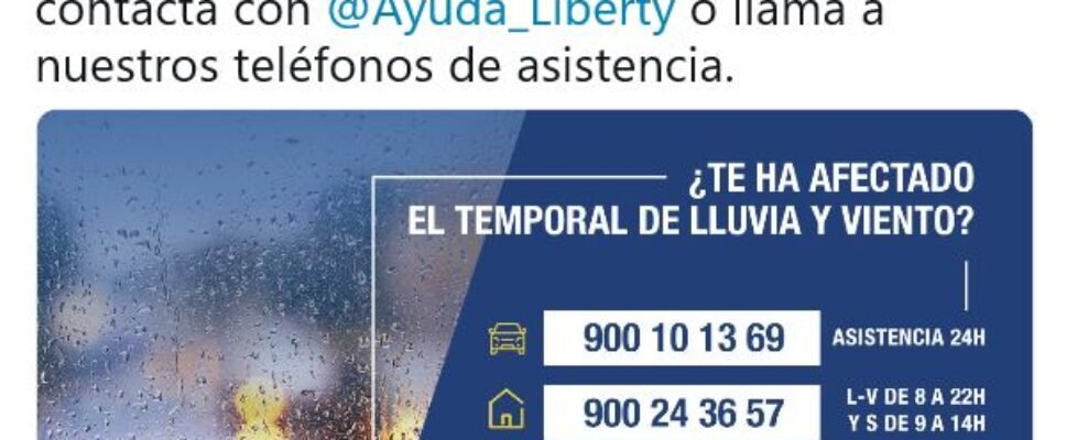 Liberty y temporal DANA