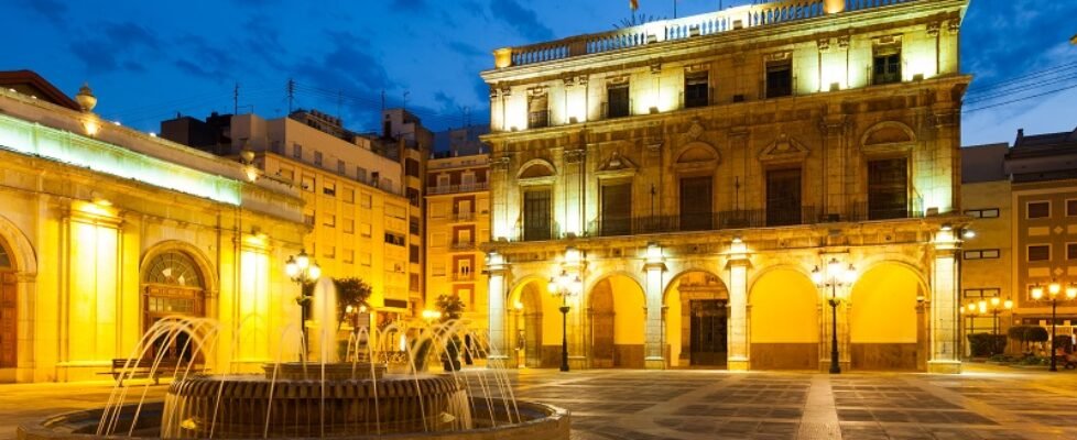 City Hall at Castellon de la Plana in night