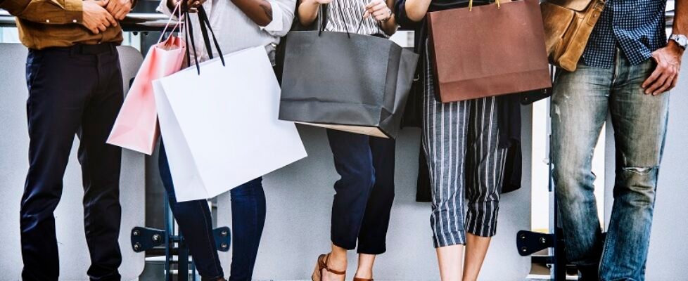 Female friends out shopping together