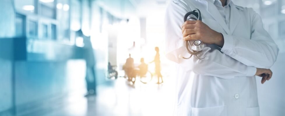 Healthcare and medical concept. Medicine doctor with stethoscope