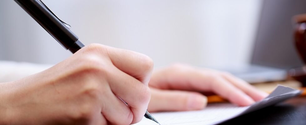 Woman working with documents