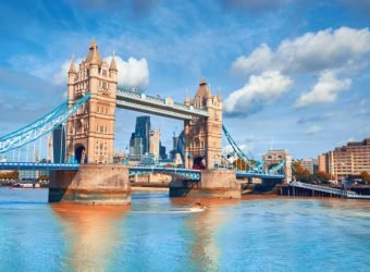 Tower Bridge on a bright sunny day in Autumn