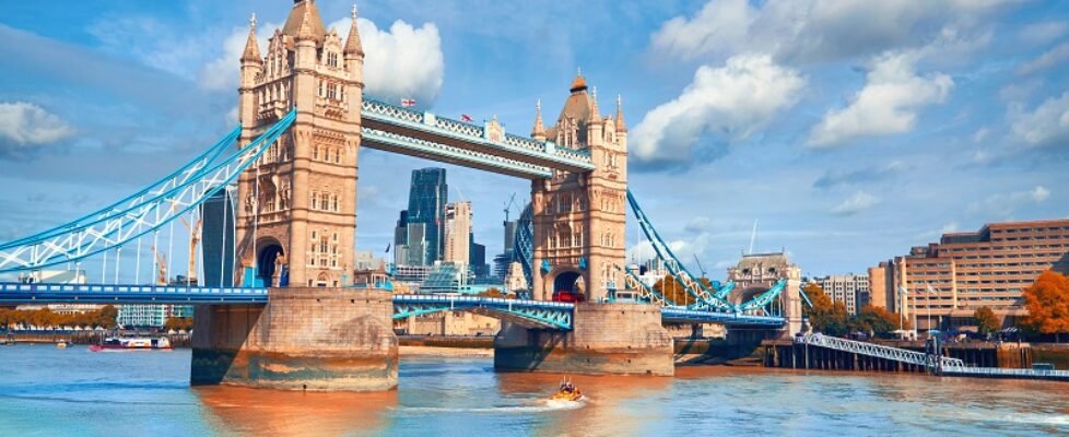 Tower Bridge on a bright sunny day in Autumn