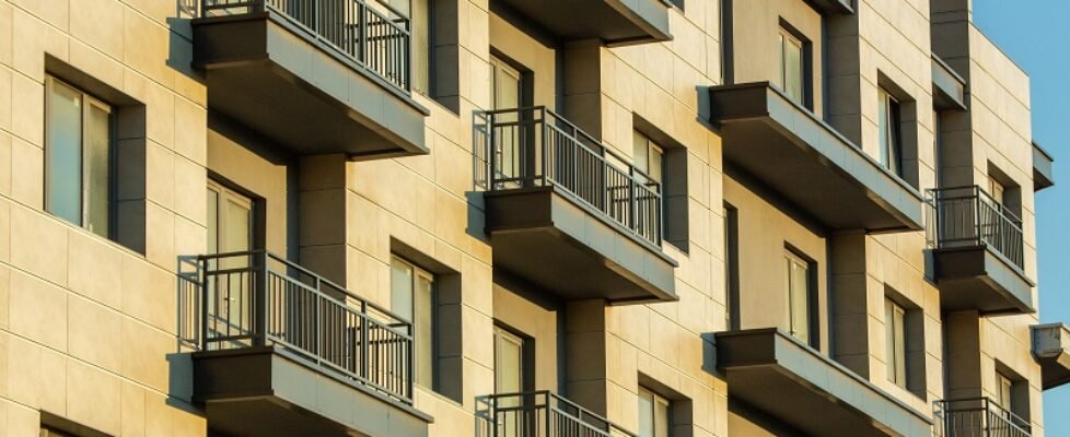 residential building with windows and balconies
