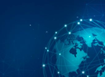 Blue global network connection illustration