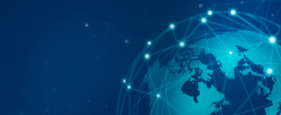 Blue global network connection illustration