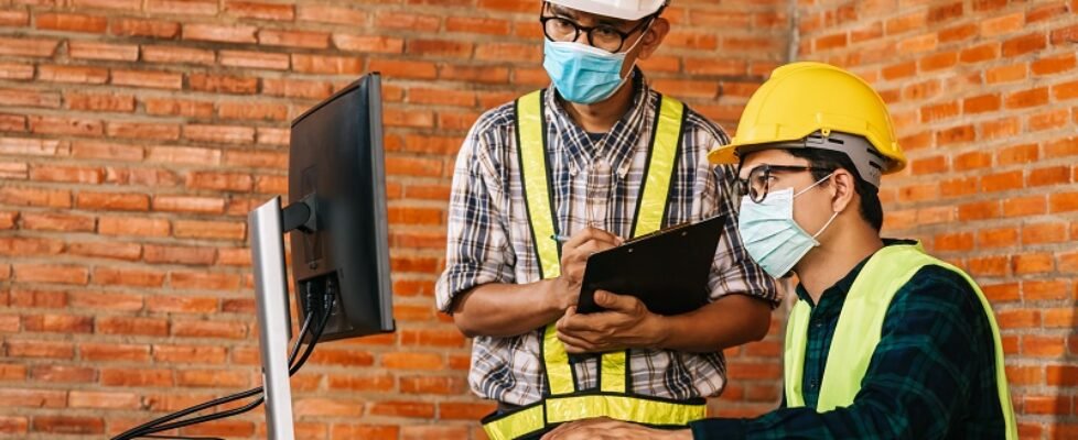 Construction concept of Engineer and Architect are to wear medic