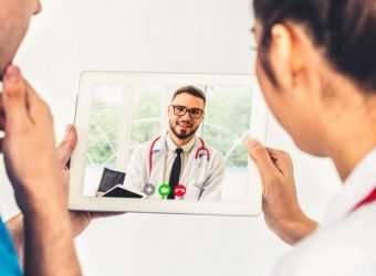 Doctor telemedicine service online video for virtual patient hea