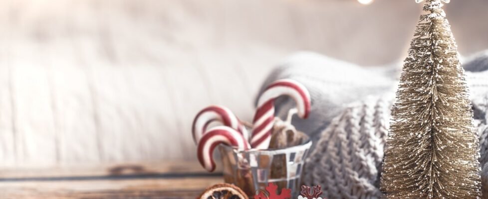 Christmas festive decor still life on wooden background