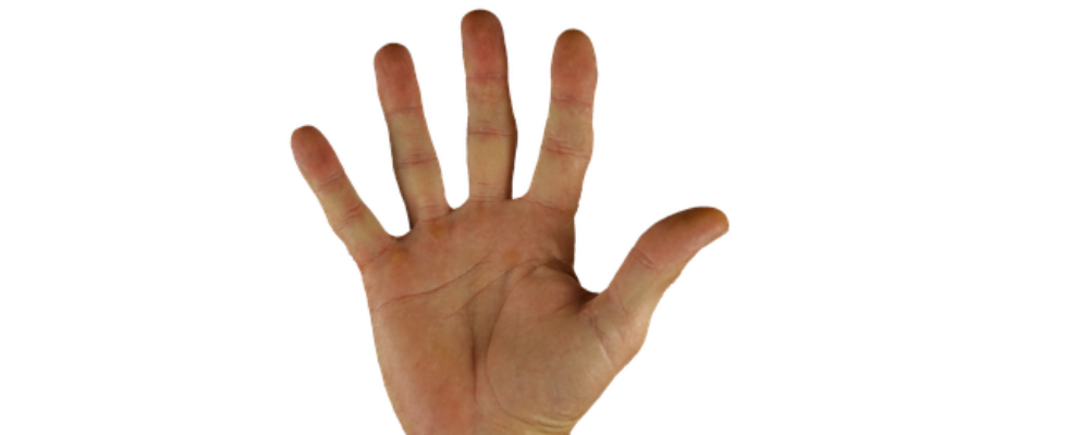 cinco mano dedos