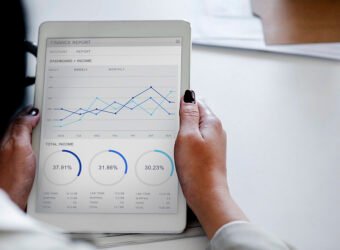 Businesswoman using tablet