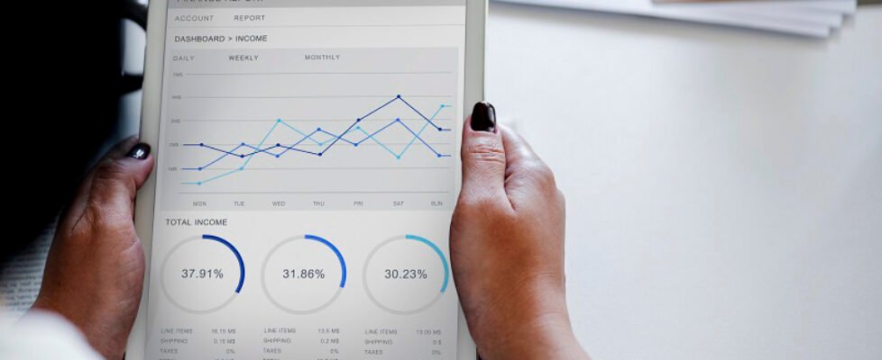 Businesswoman using tablet