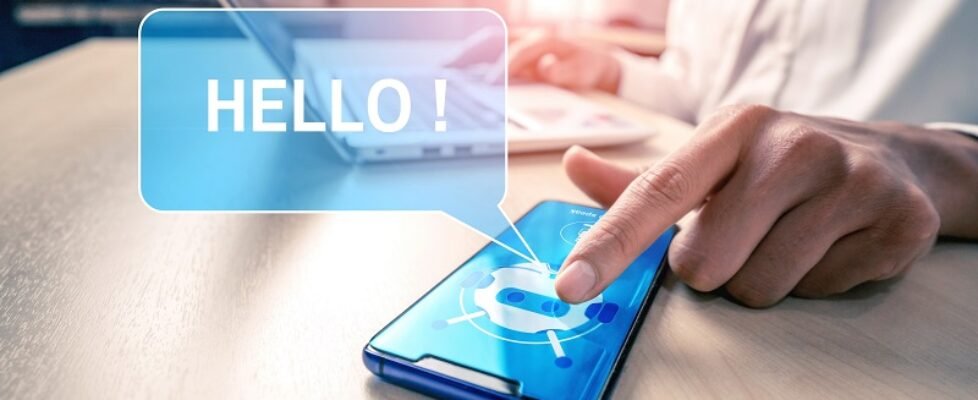 AI Chatbot smart digital customer service application concept.