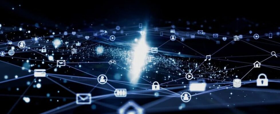 Communication network concept. AI (Artificial Intelligence).