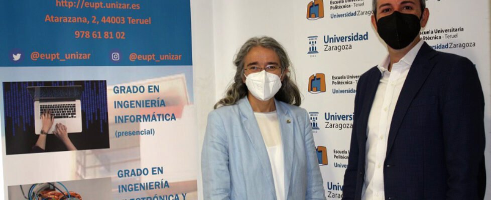 Inmaculada Plaza, directora de la EUPT, y Ángel Blesa, CEO de Codeoscopic.