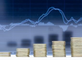 A stack of five rows of coins