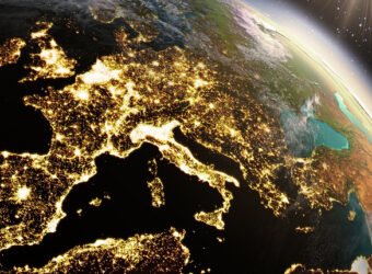 Planet Earth Europe zone using satellite imagery NASA