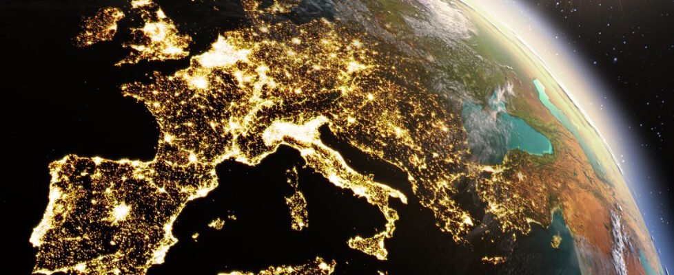 Planet Earth Europe zone using satellite imagery NASA