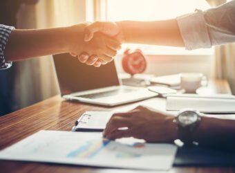 Business People Handshake Greeting Deal at work.