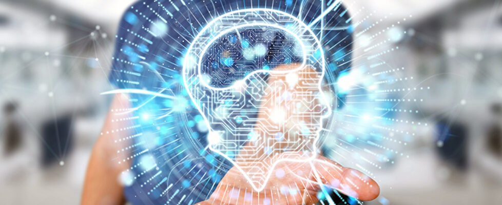 Businessman using digital artificial intelligence icon hologram