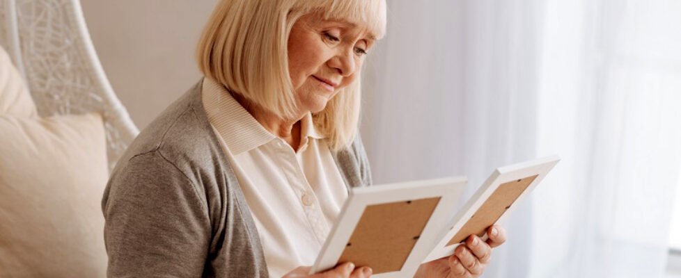 Cheerless unhappy woman missing her husband