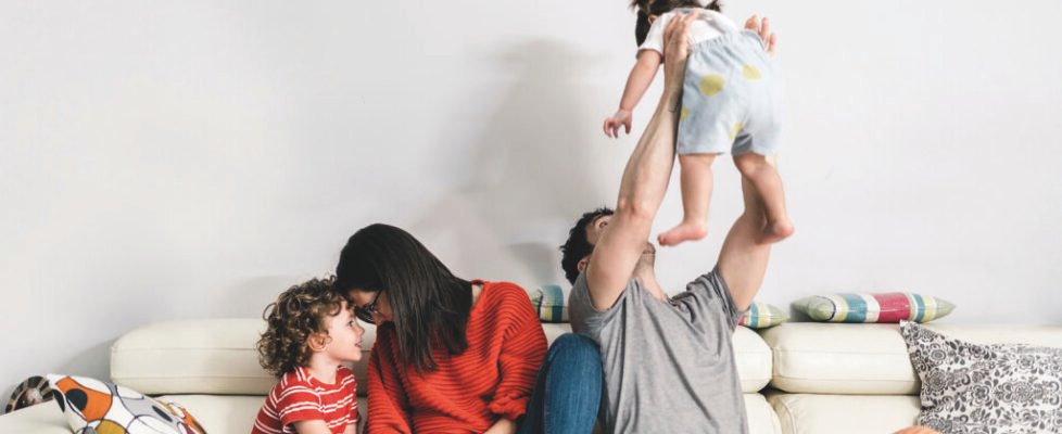 Family Having Fun At Home.
