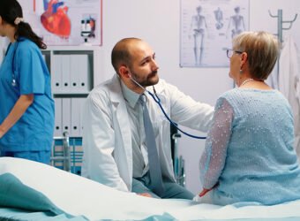 Elderly woman doctor appointment