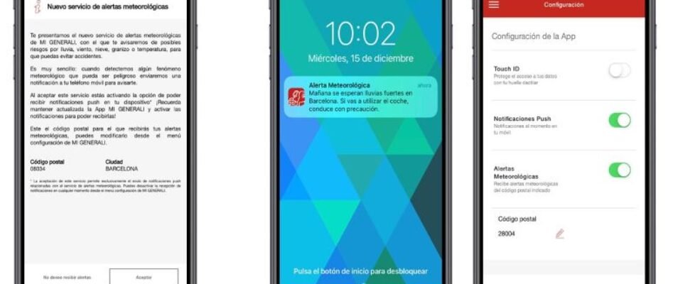 Nueva funcionalidad meteo app GENERALI