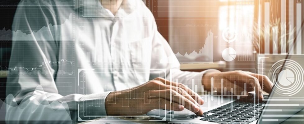 Big Data Technology for Business Finance Concept.