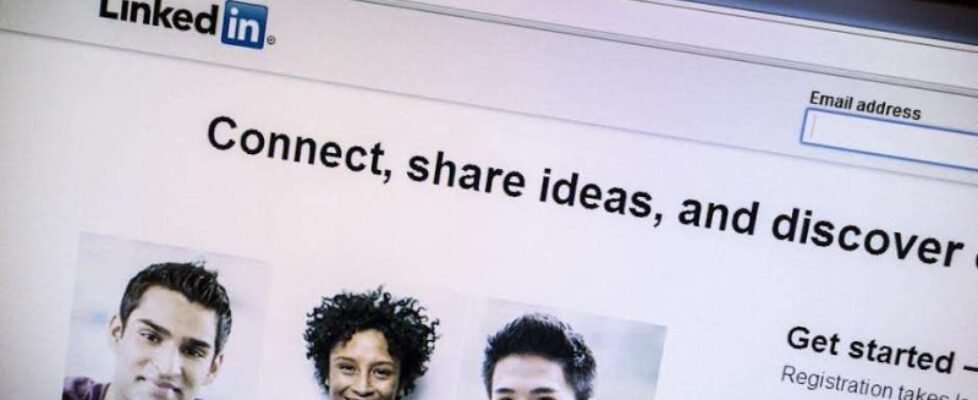 Linked in website on computer screen