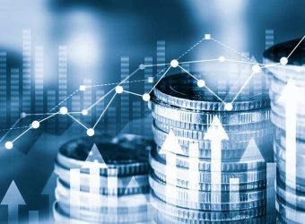 Finance and money technology background concept of business pros