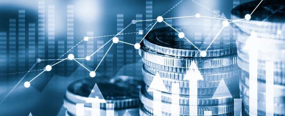 Finance and money technology background concept of business pros