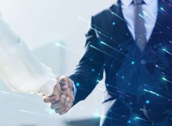 Corporate business handshake between partners