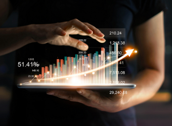 flecha porcentaje crecimiento números