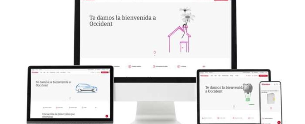 Adaptive and responsive web design concept showing sample website on different tech gadgets and screen sizes.