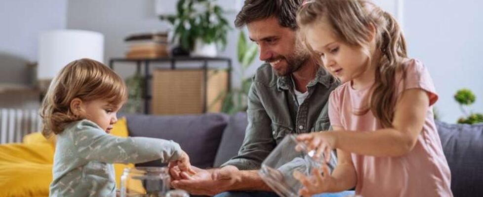 Family at home having fun