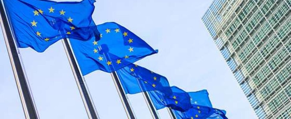 European Union flags in front of the Berlaymont building