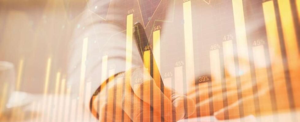 Financial,Trading,Chart,Multi,Exposure,With,Man,Desktop,Background.