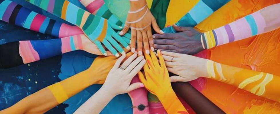 Inclusivity join hands art togetherness backgrounds.