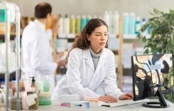 Young,Man,Pharmacist,Working,With,Computer,In,Pharmacy